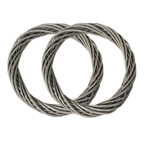 2Pcs Natural Willow Wreath for Crafting, 15.74in Wreath Base for Wreath Making, Floral Crafts and Seasonal Decorations, Grey