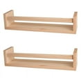 thumbnail image 1 of 2Pcs Natural Wood Floating Wall Bookshelf for Kids,Kitchen Spice Rack, 1 of 5