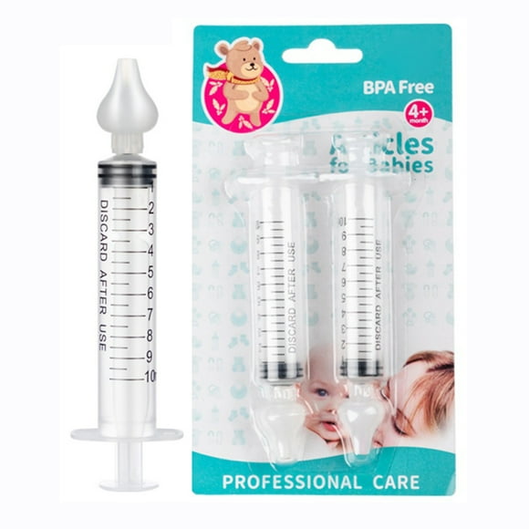 2Pcs Needle Tube Baby Nasal Washer, Kids Baby Oral Syringe & Dispenser, True Easy Design for Liquid Medicine Infant Nose Sucker Remover for Toddlers Newborn Care