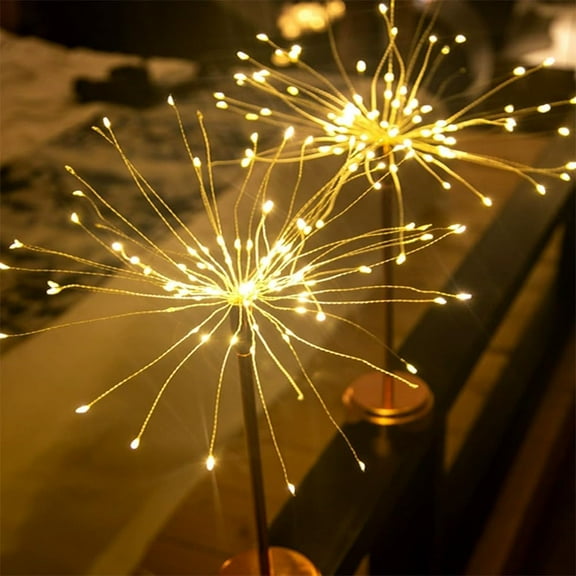 2Pcs Nest and Flowers Table Lights, 2026 Upgraded Mini Table Starburst Silver, LED Twinkle Firework Light for Christmas Party Indoor Decor Gift ( Warm)