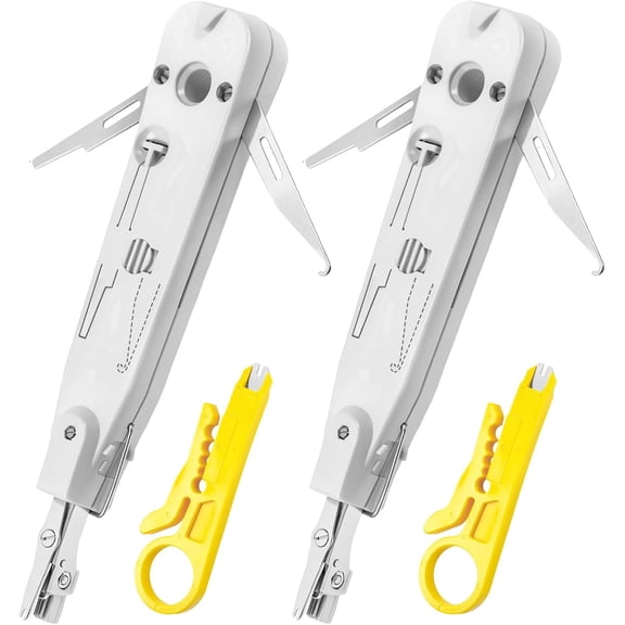 2Pcs Network Punch Down Tool Kit with Mini Wire Stripper for 110 Block SK5