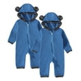 2Pcs Newborn Baby Fleece Footie Snowsuit Winter Onesie Cartoon Warm