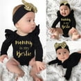 thumbnail image 1 of 2Pcs Newborn Infant Baby Girls Bodysuit Romper Jumpsuit Outfits Clothes + Headband, 1 of 5