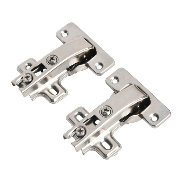2Pcs Nickel-Plated Iron 90 Degree Concealed Hinges For Kitchen Cabinets Wardrobes Tv Stands Blind Corner Angular Door Hinge Set With Screws