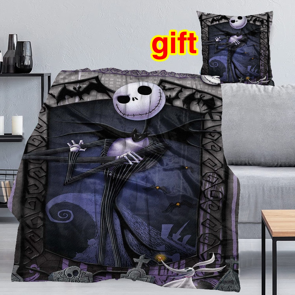 2Pcs Nightmare Before Christams Weighted Blanket + Pillow Covers