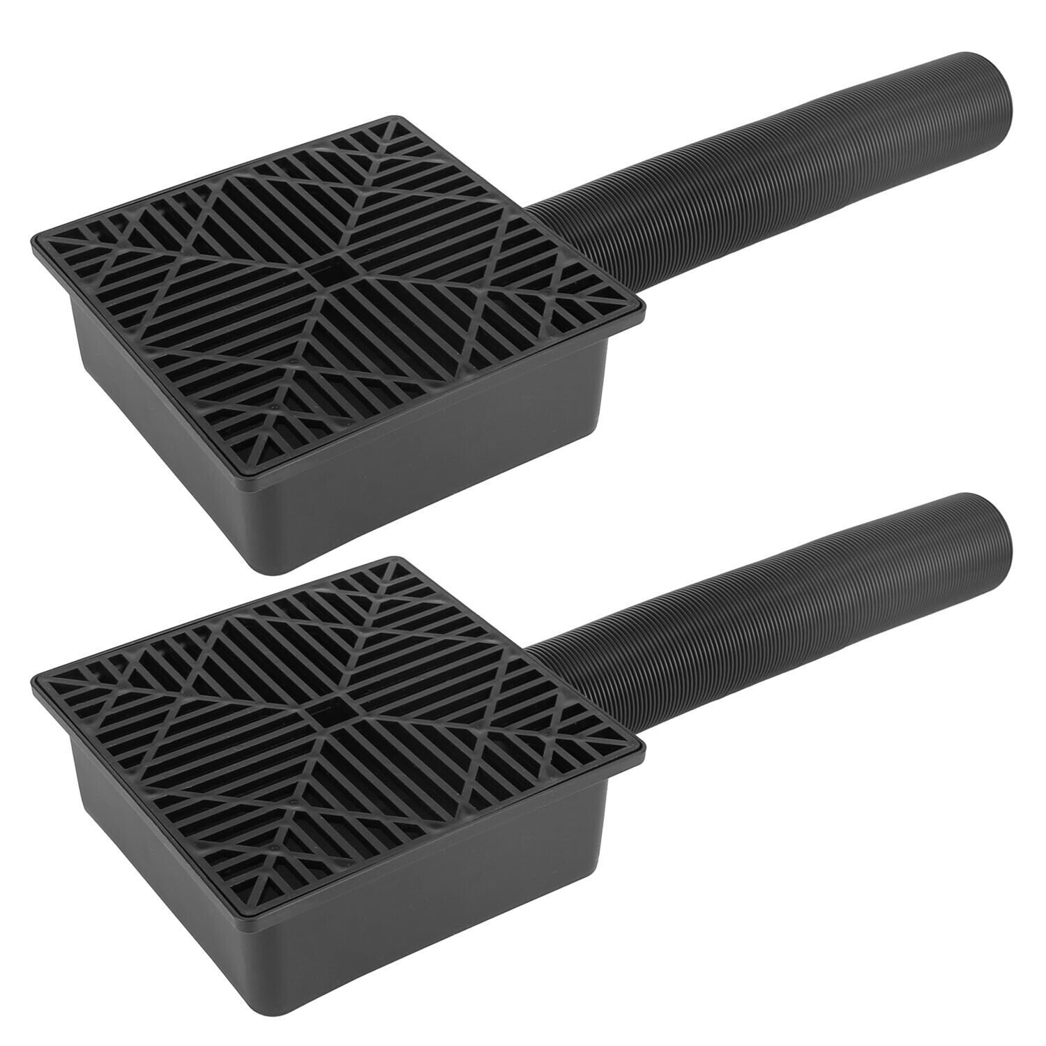 2Pcs No Dig Low Profile Catch Basin Downspout Extension Splash Block