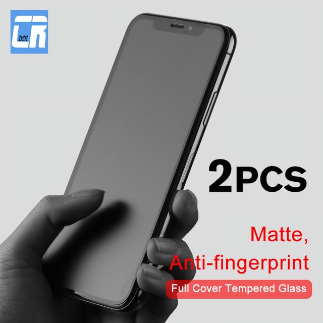 2Pcs No Fingerprint Matte Tempered Glass for iPhone 11 12 13 14 XS Max