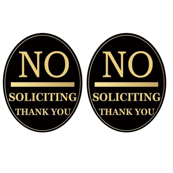 2Pcs No Solicitation Signs Acrylic Reminder Signs No Solicitation Doorbells
