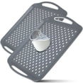 thumbnail image 1 of 2Pcs Non-Slip Serving Tray with Handle, 17.7" x 12.6" X-Large Rectangle Dinner Trays,Shatterproof Food Serving Tray for Lap, Reusable Breakfast Tray, 1 of 6
