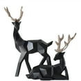 2Pcs Nordic Style Geometric Elk Sculpture Sitting Standing Deer Resin