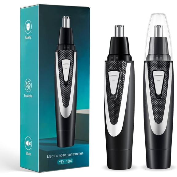 2Pcs Nose Hair Trimmers for Women Men, Precision Painless Multifunctional Ear and Trimmer, Waterproof No Pull & Snag Battery Operated Nasal Cutter Ear, Eyebrows, Beard Grooming