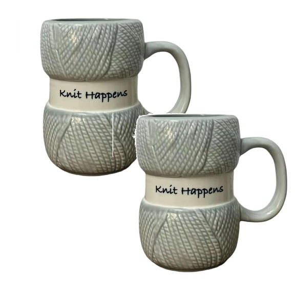 2Pcs Novelty Knitted Mug Colorful Yarn Mug Glass&Bottle