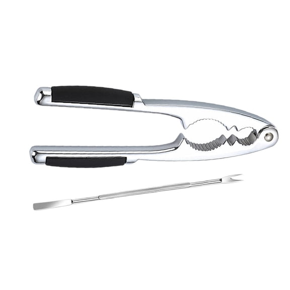 2Pcs Nutcracker Set with Black Zinc Alloy Tong for Walnuts Crabs and Various Nuts