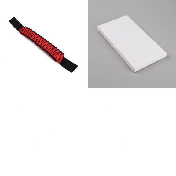 2Pcs Nylon Knitting Roll Bar Grab Handle Car Interior Accessories Red 290x34x14.5mm