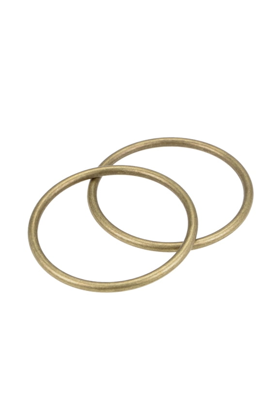 2Pcs O Ring Buckle 1.8-Inch(45mm) Zinc Alloy O-Rings Bronze Tone for Hardware Bags Belts Craft DIY Accessories