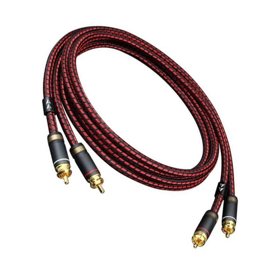 2Pcs OFC 2RCA HiFi Cable 0.75-3.0m Double Shielded Low for Home Theater & Studio Systems