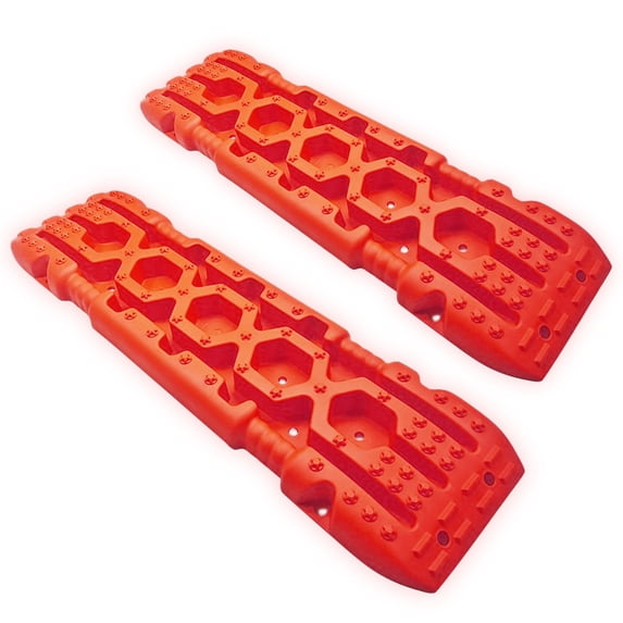 Wussanun 2Pcs Off-Road Traction Boards, Recovery Boards, Traction Mat Recovery Tracks for Sand Mud Snow Track Tire Ladder-Red