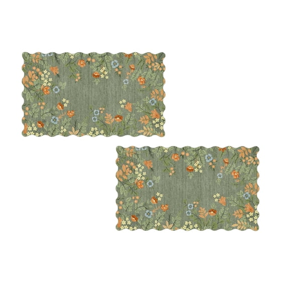 2Pcs Offer Countdown! Bathroom Mat Is Washable Non Long Cute Colorful Green Modern Bathroom Carpet Absorbent Fine Fiber Carpet Practical Home Decor
