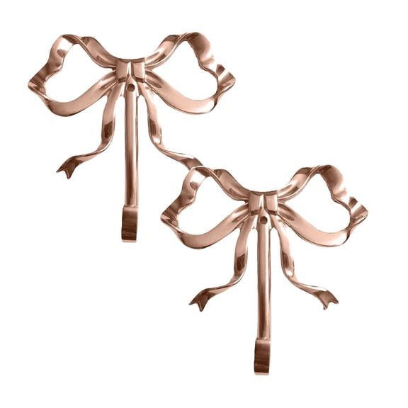 2Pcs Offer Countdown! Brass Bow Knot Hooks Wall Hooks For Coat Hat Towel Kitchen Bathroom Laundry Door Holder Hooks Practical Home Decor B