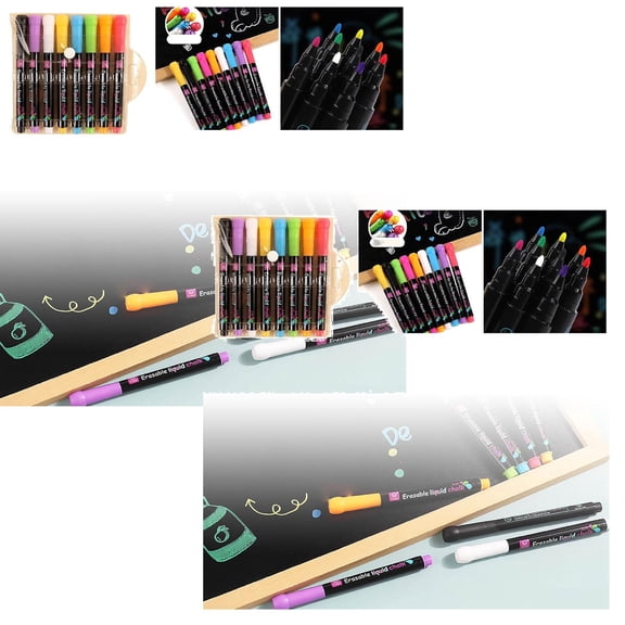 2Pcs Offer Countdown! Erasable Light Board Pen Colorful Water Soluble Liquid Chalk Led Blackboard Highlighter Light Board Pen 50Ml Pen Practical Home Decor 5.4" X 5.3" X 0.5"