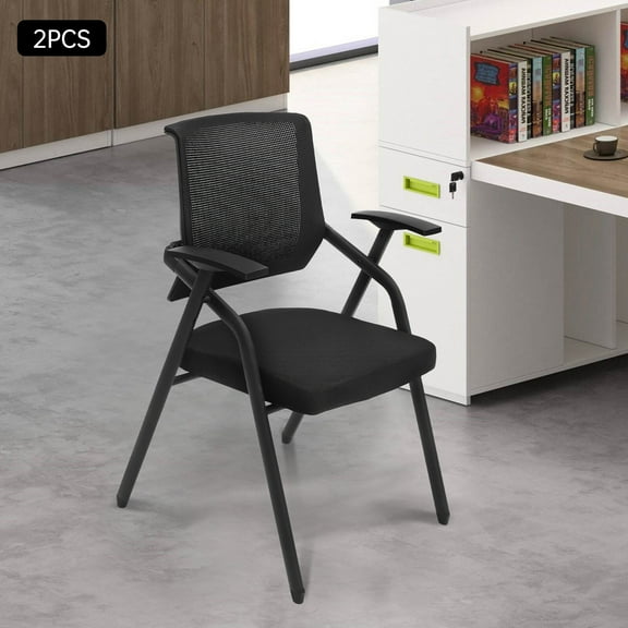 2Pcs Office Guest Chair Conference Room Reception Chair With Lumbar Support 485lbs Capacity 50*53*83cm for Travel, Camping, School
