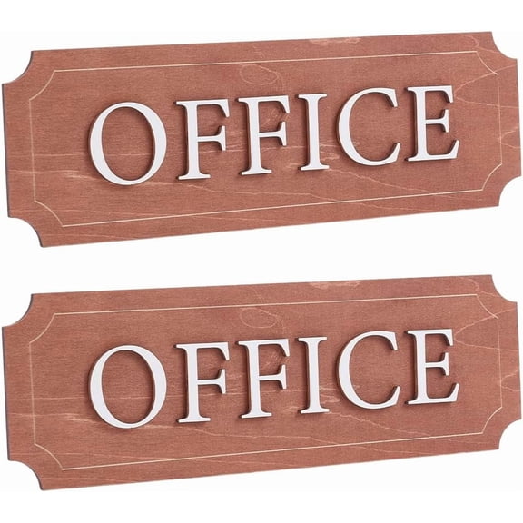 2Pcs Office Sign for Door 8.9x3 Inch Wood Hanging Sign for Office Decor Professional Offices Signs Vintage Decor Offices Signs for Business Door Decoration Brown