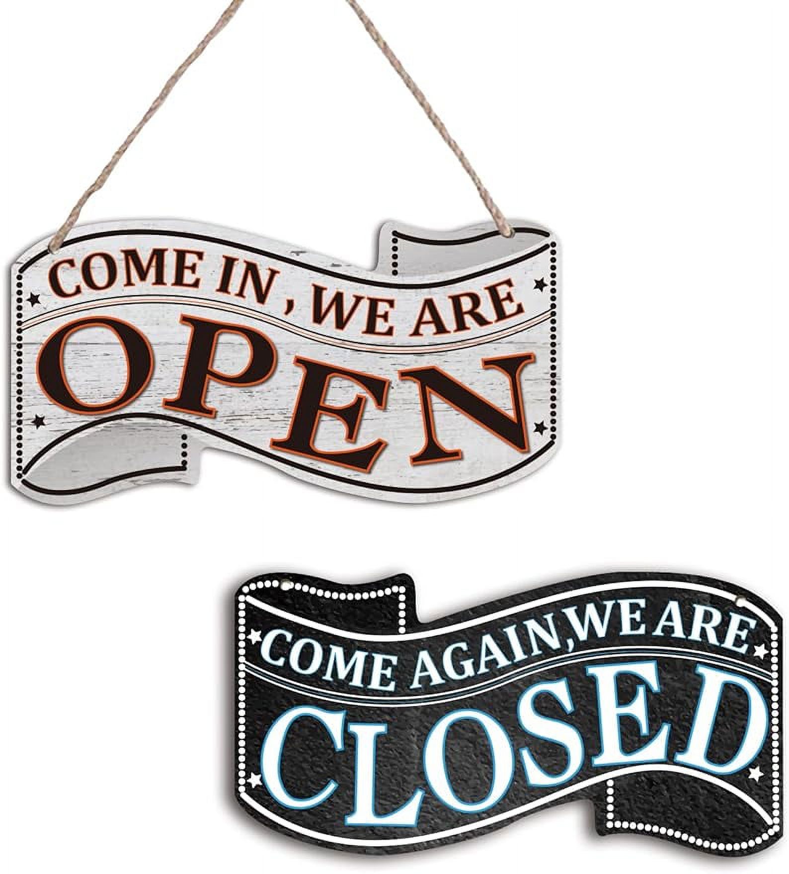2Pcs Open Closed Wooden Signs Come in Sign Store Hanging Sign for ...