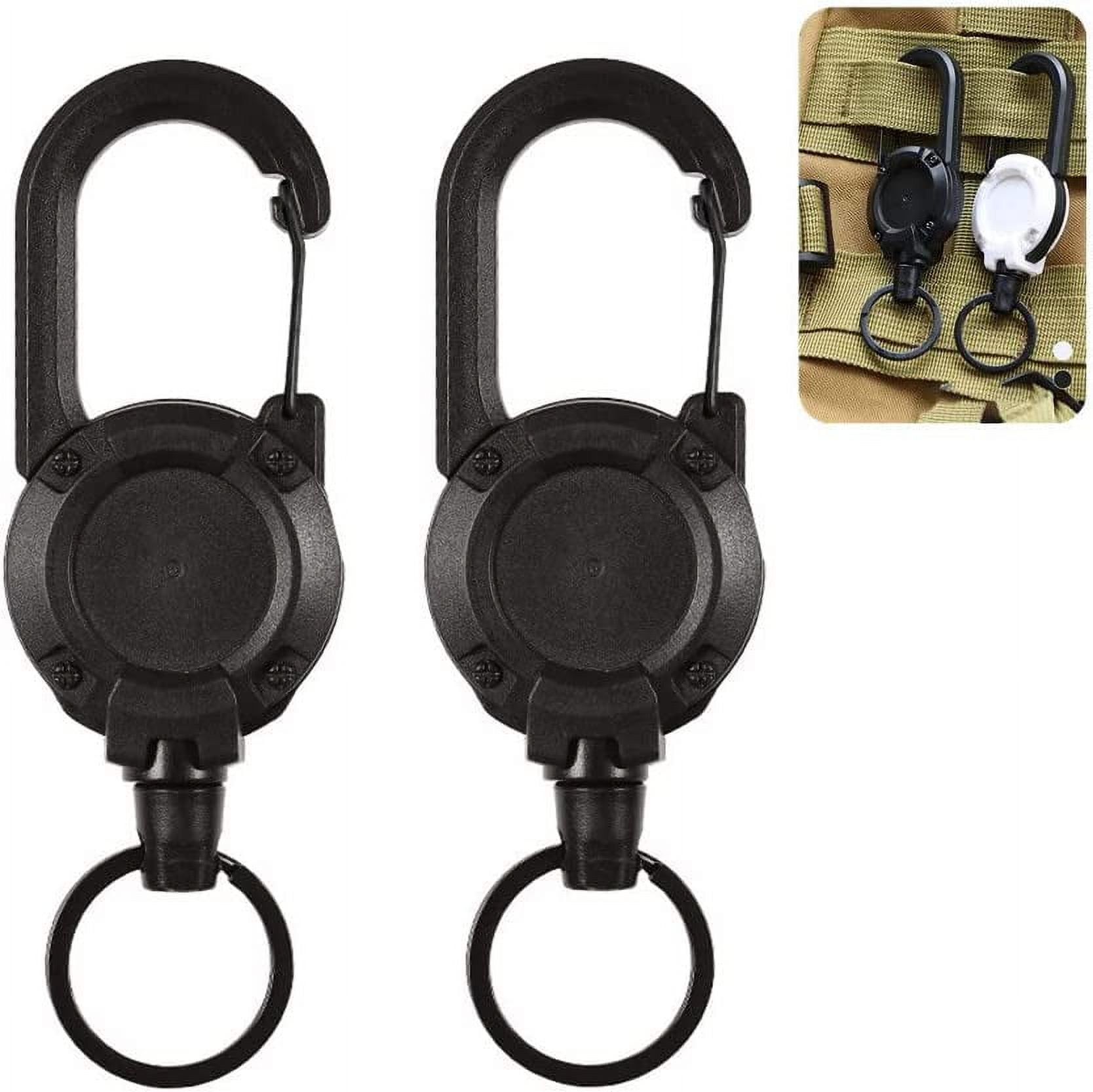 2Pcs Outdoor Automatic Retractable Wire Rope AntiTheft Keychain,Heavy