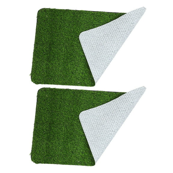 2Pcs Outdoor Fake Grass Pad Turf Mat Durable Artificial Grass Rug for Patio