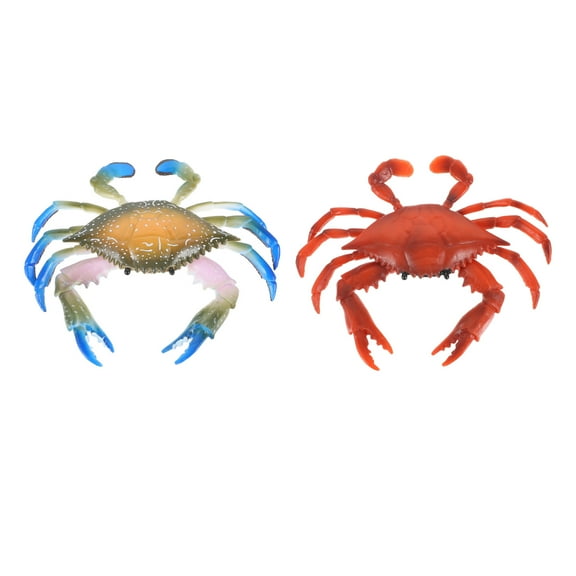 DEEPCRAFF 2Pcs PVC Crab Models Ocean Animal Garden Ornament for Pond Landscape Decor