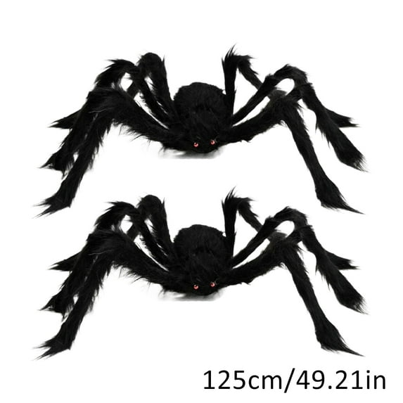 2Pcs Outdoor Halloween Decorations Scary Giant Spider Fake Large Spider Props for Halloween Yard Decorations Party Decor
