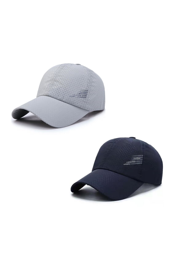 2Pcs Outdoor Quick Dry Baseball Cap with Long Bill,UPF 50+ Sun Hats for Men and Women