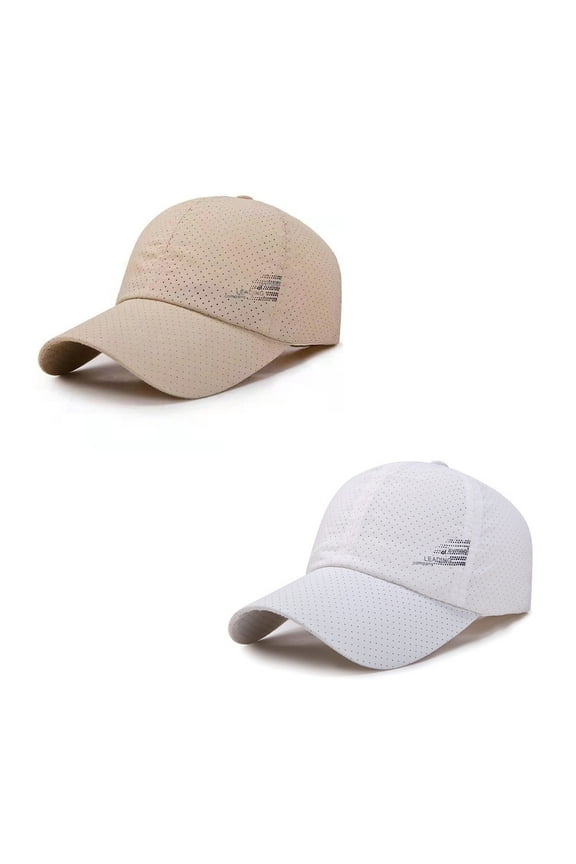 2Pcs Outdoor Quick Dry Baseball Cap with Long Bill,UPF 50+ Sun Hats for Men and Women
