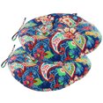 thumbnail image 1 of 2Pcs Outdoor Round Chair Cushions With Ties, Water Repellent Tufted Patio Seat Cushions, Thick Bistro Chair Pads For Garden, Dining, Bar Stool 15.0X3.1", 1 of 7