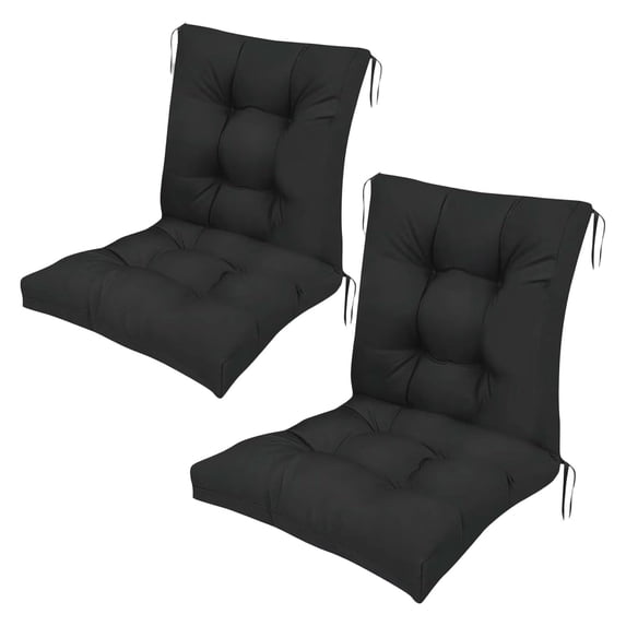 2Pcs Outdoor Waterproof High Back Chair Cushion Thick Tufted Patio Seat Back Pad for Garden Office Dining Indoor Outdoor Furniture