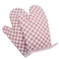 thumbnail image 1 of 2Pcs Oven Mitts for Play Kitchen, DELESYS Anti- Scald Gloves Microwave Oven Gloves Kitchen Mitts for Safe Baking Cooking, 28 * 15 c (Pink Checkered), 1 of 2