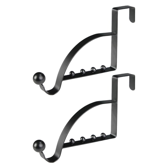 2Pcs Over The Door Hooks Hanger Sturdy Valet Hooks Mounted Storage Organizers Rack for Clothes Coats Towels Hats