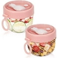 thumbnail image 1 of 2Pcs Overnight Oats Containers with Lids Spoon 20 oz, Portable Plastic Yogurt Jars, Breakfast Cups for Adults, Meal Prep Oatmeal Jars for Milk Cereal Fruit Snack, 1 of 7