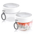 thumbnail image 1 of 2Pcs Overnight Oats Containers with Lids Spoon 20 oz, Portable Plastic Yogurt Jars, Breakfast on the Go Cups for Adults, Meal Prep Oatmeal Jars for Milk Cereal Fruit Snack, White, 1 of 7