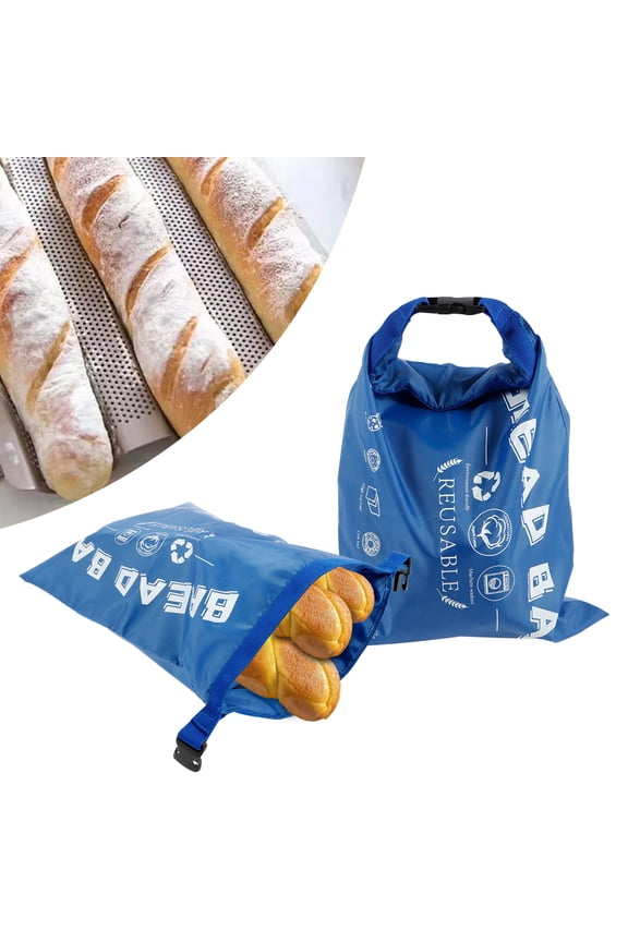 2Pcs Oxford Cloth Bread Bags With Releasing Buckle Zipper Closure Sourdough Bread Bags Reusable Oil Proof Bread Storage Bags for Bakery Supplies and Food Storage