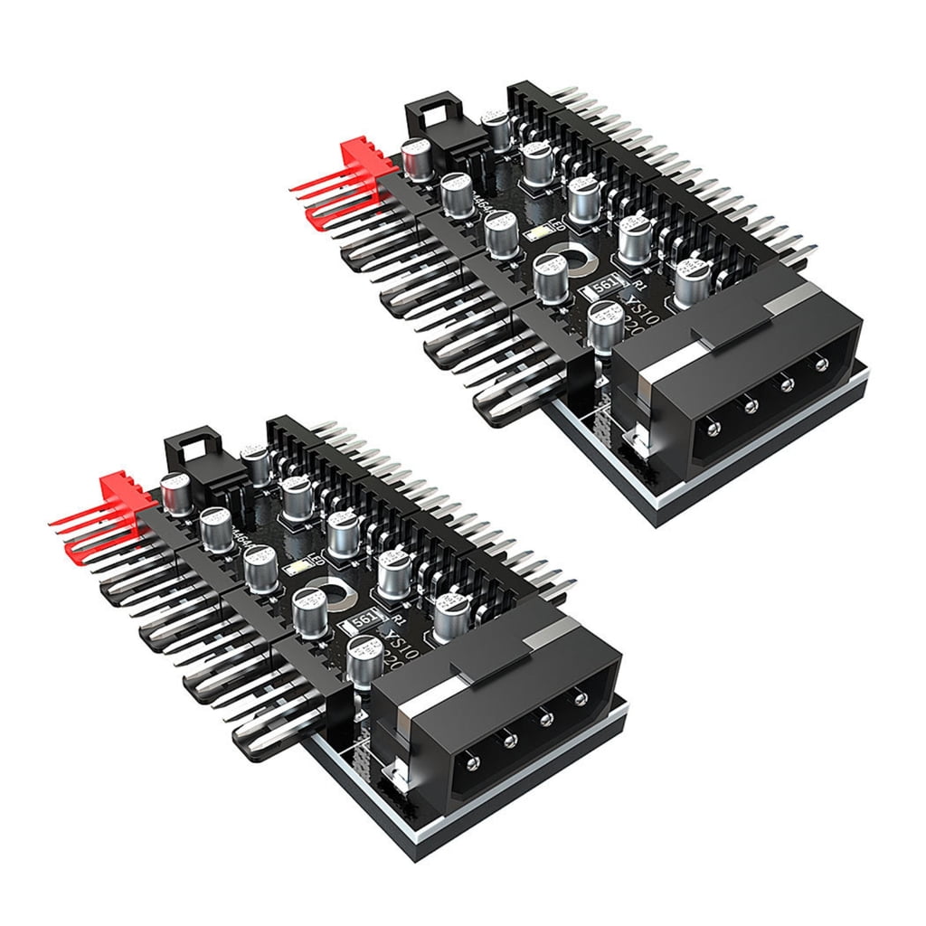 2Pcs PC Cooling Fan 1 to 10 4Pin Splitter Adapter Splitter Extension ...