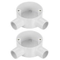 thumbnail image 1 of 2Pcs PVC Conduit Box Junction Box 90 Degree 2 Way 20mm M4 x 0.7 Waterproof Electronic Projects, 1 of 5