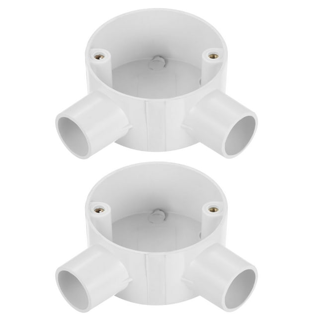 2Pcs PVC Conduit Box Junction Box 90 Degree 2 Way 20mm M4 x 0.7 Waterproof Electronic Projects