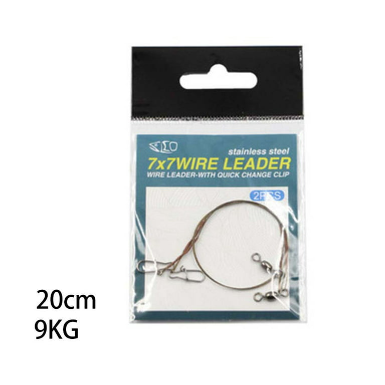2Pcs/Pack Fishing Line Steel Wire Leader With Snap & Swivels Wire Leadcore  Leash