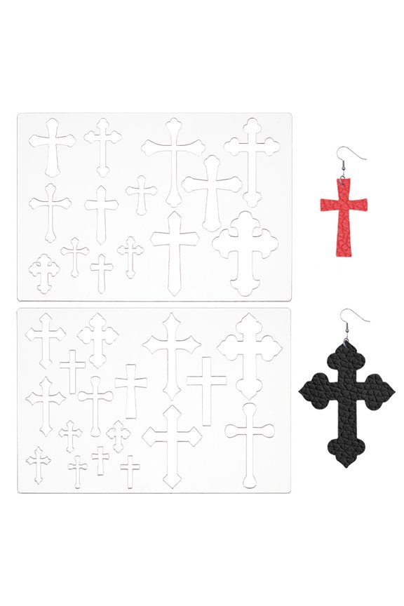 2Pcs Painting Stencils Acrylic Earring Making Stencils Reusable Drawing Template Jewelry Shape Template for Drawing on Wall Home Decor Easter Scrapbook Craft Jewelry Making DIY