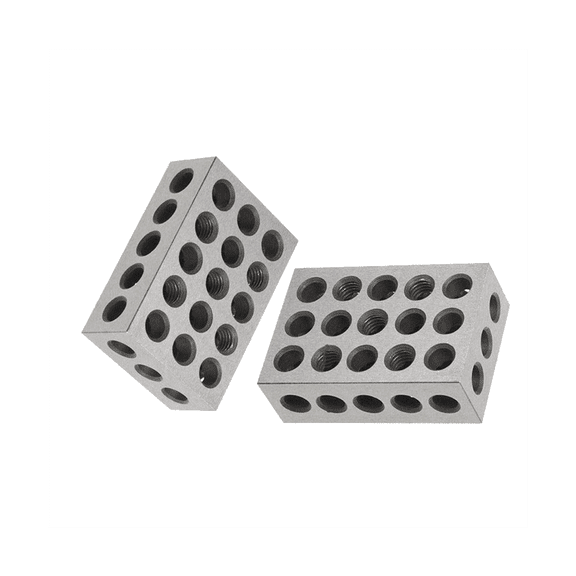 2Pcs/Pair 23 Holes Precision 25-50-75Mm Blocks Gauge Hardened Steel Parallel Block Set Matched Machinist Milling Tool