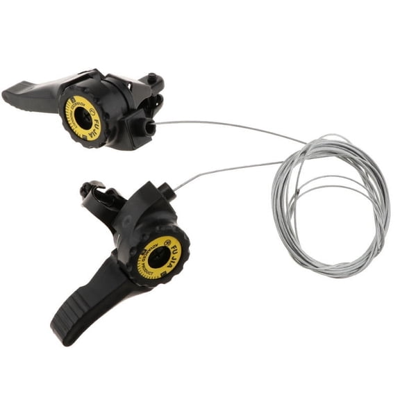 2Pcs/Pair Thumb Gear Shifters Trigger Set 3x 5/6/7 Speed with Stainless Steel Inner Shift Cable for Mountain Road Bike MTB