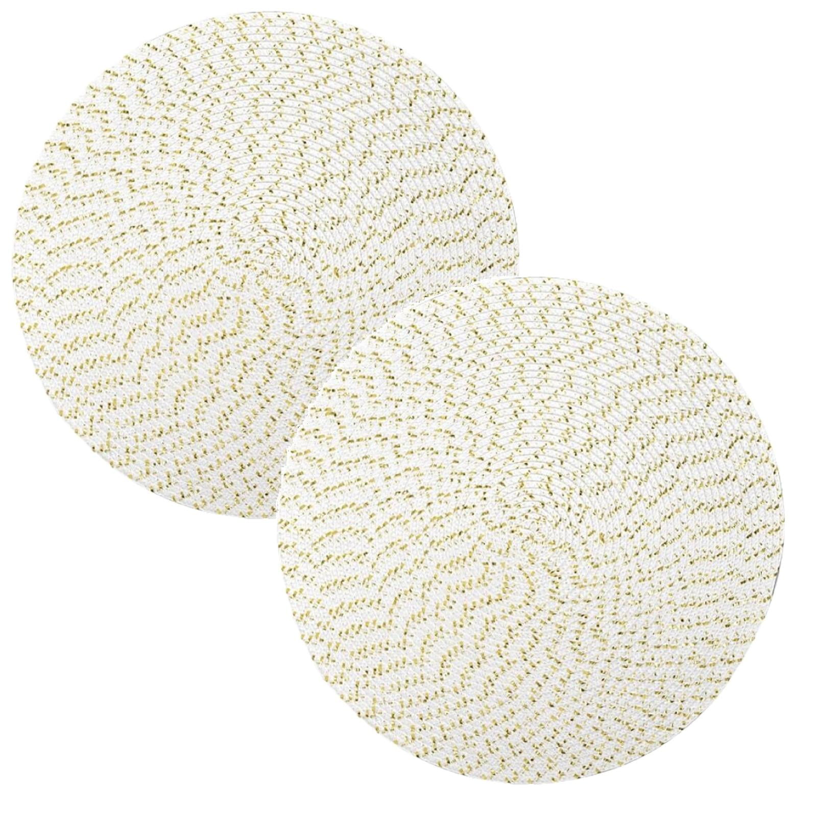 2Pcs Pan Dividers Woven Spiral Table Placemats 15 Inches Round Set Of 4