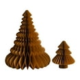 thumbnail image 1 of 2Pcs Paper Christmas Tree Decoration 3D Honeycomb Trees Table Centerpiece Holiday Home Decor for Parties Supplies-Dark Yellow,1 Set, 1 of 8