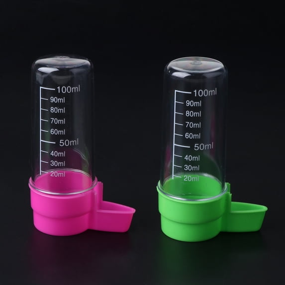 2Pcs Parakeet Water Dispenser Plastic Food Container Automatic Feeder for Cage